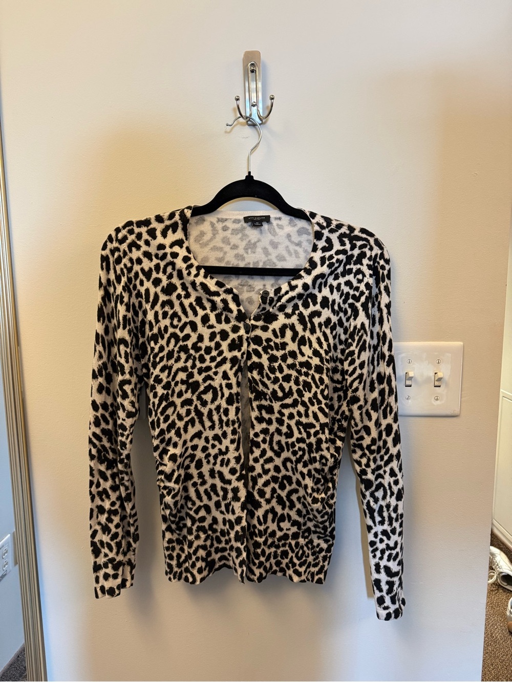 ann taylor cheetah print cardigan